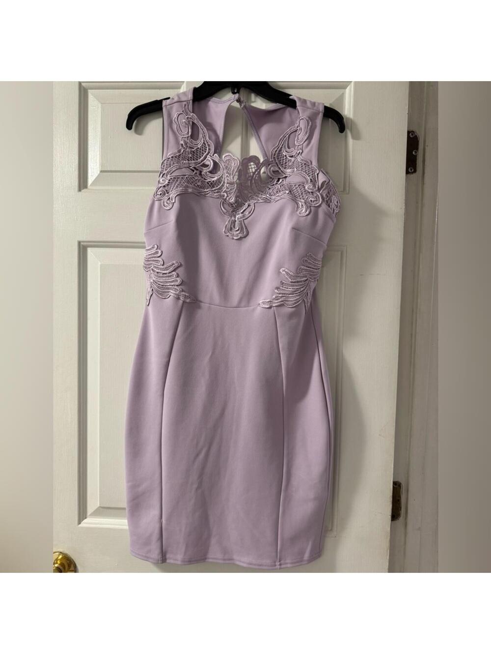 Venus Lilac Embroidered Sleeveless Dress Size S